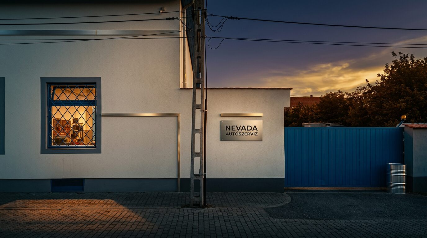 A Nevada Autószerviz Kft. bejárata a XVI. kerületben